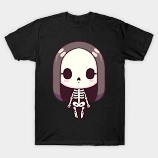 Cute Kawaii Girl Skeleton for Halloween Costume | Cute Halloween Design T-Shirt